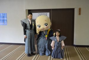完成したよ! いっしょに豆まきしてくれる、お友だちとパシャリ